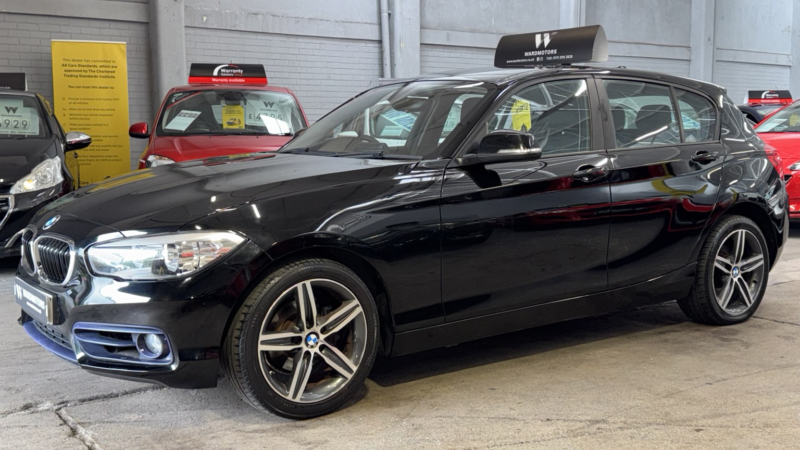 2016 BMW 1 Series 2.0 118d Sport Diesel Black 5dr Cruise+satnav+low Tax+7 Stamps in Black — image 1