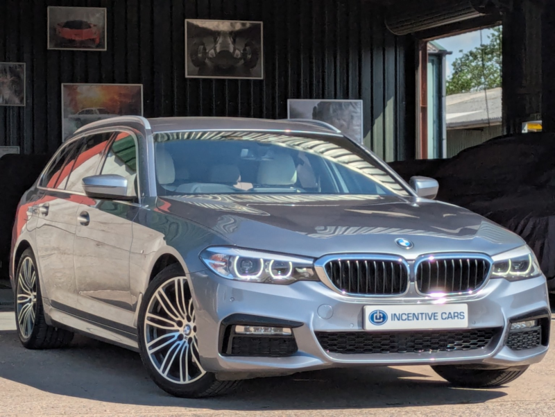 2017 BMW 5 Series 520d M Sport Touring Automatic. £10570 Of Factory Options. Hud. Tech Pack. Comfort Pack. Carplay. in Blue — image 1