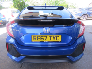 2017 Honda Civic 1.0 Vtec Turbo Ex Euro 6 (s/s) 5dr in Blue — image 6