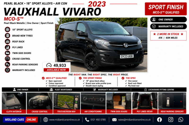 2023 Vauxhall Vivaro 1.5 Vivaro Prime 1.5d 100 M6 S/s L1h1 2900 Panel Van in Black — image 1
