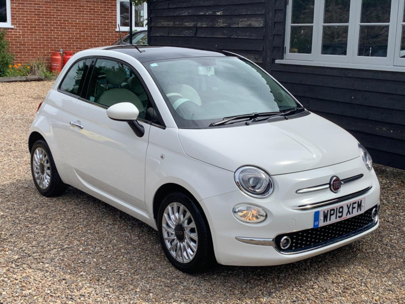 2019 Fiat 500 1.2 Lounge Euro 6 (s/s) 3dr in White — image 1