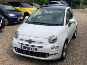 2019 Fiat 500 1.2 Lounge Euro 6 (s/s) 3dr in White — image 3