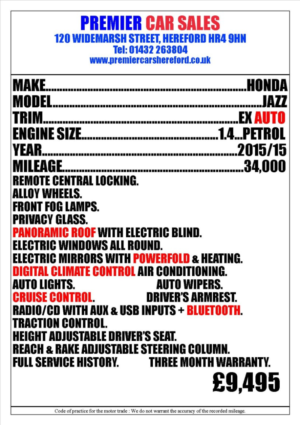 2015 Honda Jazz 1.4 I-Vtec Ex in Blue — image 3