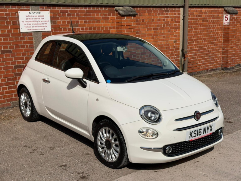 2016 Fiat 500 1.2 Lounge Euro 6 (s/s) 3dr in White — image 1