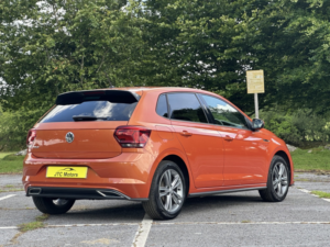 2018 Volkswagen Polo 1.0 Tsi 95 R-Line 5dr Man, Petrol, Orange + Great History in Orange — image 3
