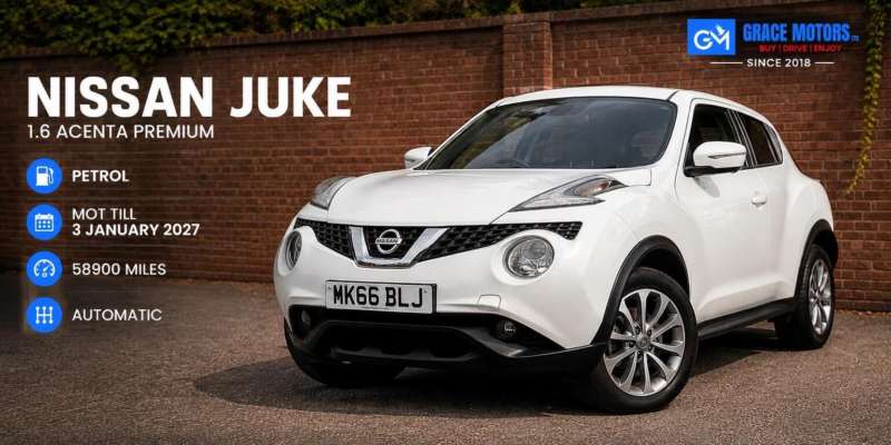 2016 Nissan Juke 1.6 N-Connecta Xtron Euro 6 5dr in White — image 1