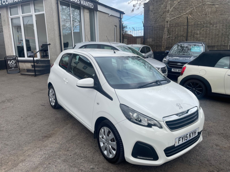 2015 Peugeot 108 1.0 Vti Active Hatchback 3dr Petrol Manual Euro 5 Euro 5 (68 Ps) in White — image 1