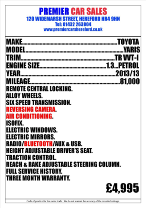 2013 Toyota Yaris 1.3 Dual Vvt-I Tr in Red — image 4