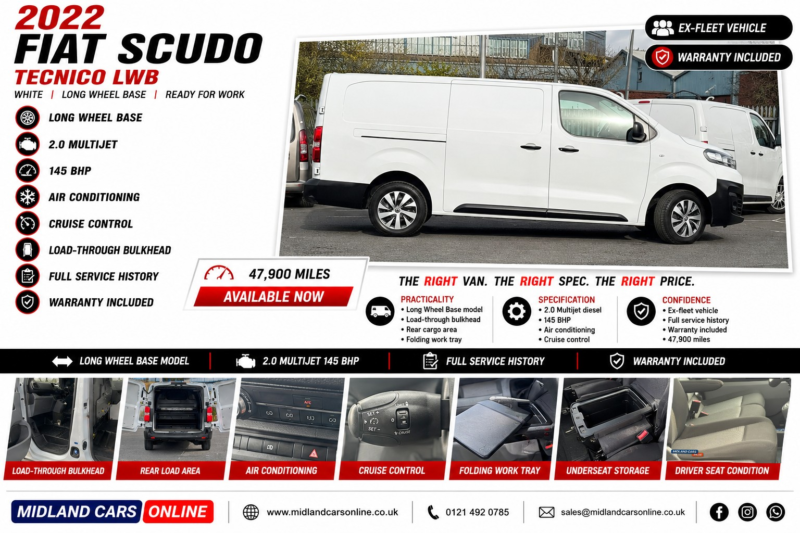 2022 Fiat Scudo 2.0 Multijet Tecnico in White — image 1