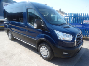 2021 Ford Transit 2.0 350 Ecoblue Trend Rwd L2 H2 Euro 6 (s/s) 5dr (12 Seat) in Blue — image 3
