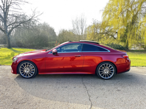 2018 Mercedes-Benz E Class E220d Amg Line Premium Coupe in Red — image 2