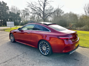2018 Mercedes-Benz E Class E220d Amg Line Premium Coupe in Red — image 3
