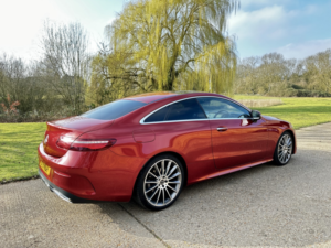 2018 Mercedes-Benz E Class E220d Amg Line Premium Coupe in Red — image 4