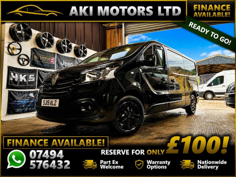 2019 Renault Trafic 1.6 Dci 29 Sport Nav Lwb Standard Roof Euro 6 5dr in Black — image 1