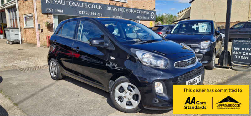 2016 Kia Picanto 1.0 1 Hatchback 5dr Petrol Manual Euro 6 (65 Bhp) in Black — image 1