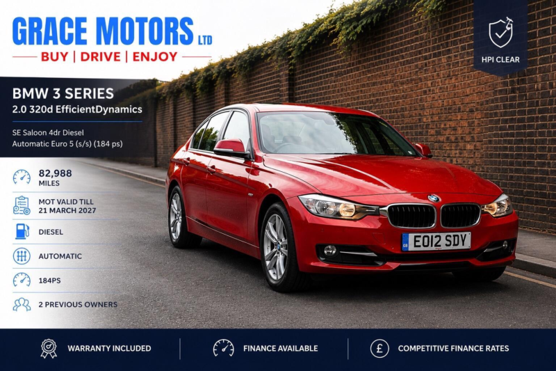 2012 BMW 3 Series 2.0 320d Sport Auto Euro 5 (s/s) 4dr in Red — image 1