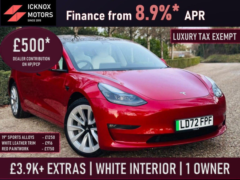 2022 Tesla Model 3 (dual Motor) Long Range Auto 4wde 4dr in Red — image 1
