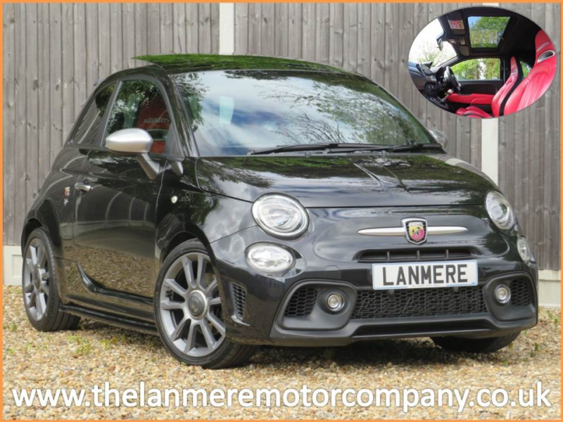 2017 Abarth 595 Abarth 595 Turismo 1.4 T-Jet 165hp Hatchback * Electric Glass Sunroof + Sat Nav + Red Leather * in Black — image 1