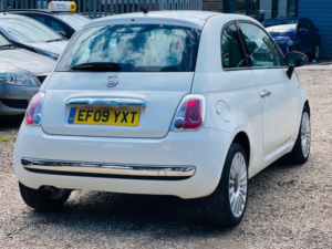 2009 Fiat 500 1.2 Lounge Euro 5 (s/s) 3dr in White — image 5