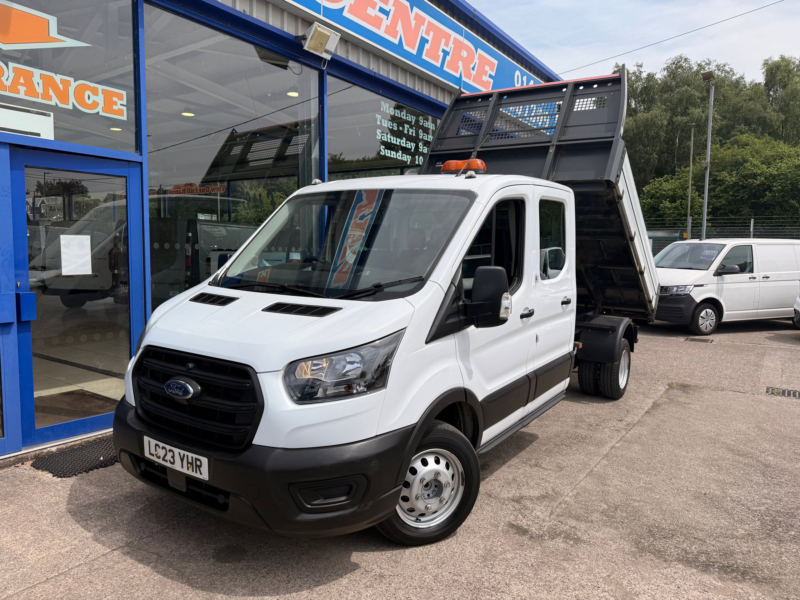2023 Ford Transit 2.0 350 Ecoblue Leader Double Cab Tipper 4dr Diesel Manual Rwd L3 Euro 6 130 Ps in White — image 1