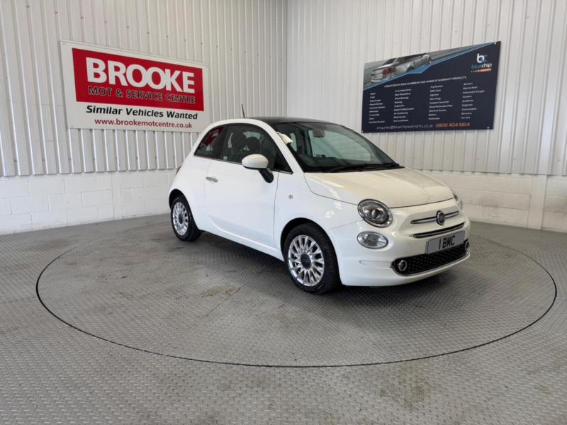 2018 Fiat 500 1.2 Lounge Euro 6 (s/s) 3dr in White — image 1