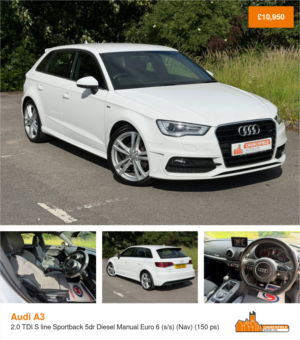 2016 Audi A3 2.0 Tdi S Line Sportback 5dr Diesel Manual Euro 6 (s/s) (nav) (150 Ps) in White — image 2